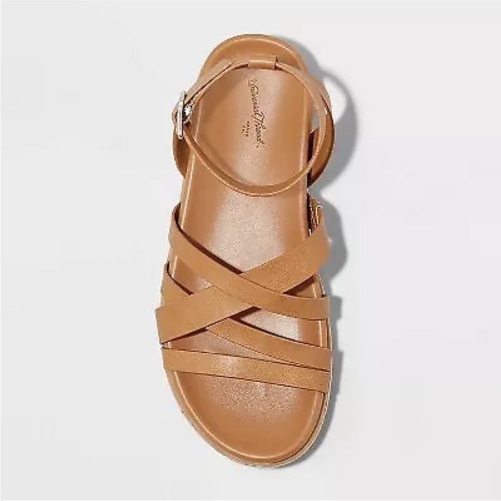 Women's Tanna Platform Sandals - Universal Thread Cognac - Picture 2 of 9